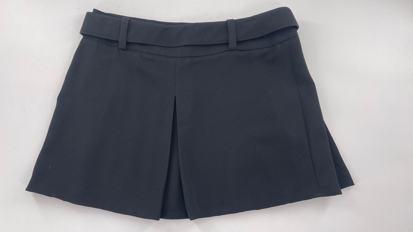 GF FERRE Gianfranco Ferre Black Pleated + Belted Mini Skirt (30/44)