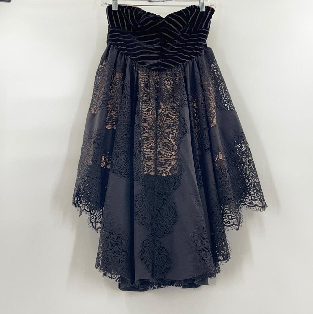 Free People Velvet + Lace Black Dress (0)