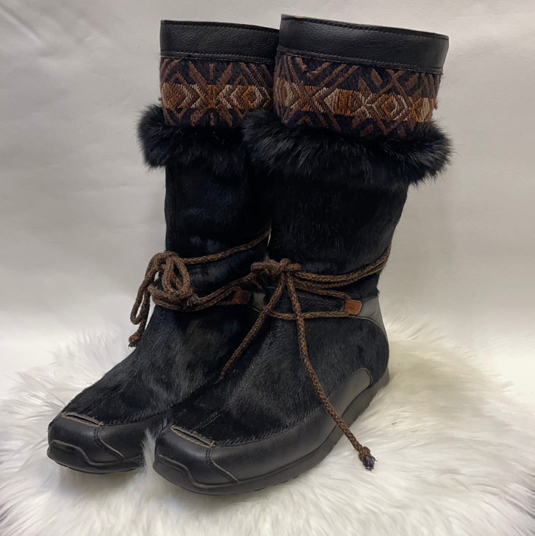 Black Tecnica Fur Boots