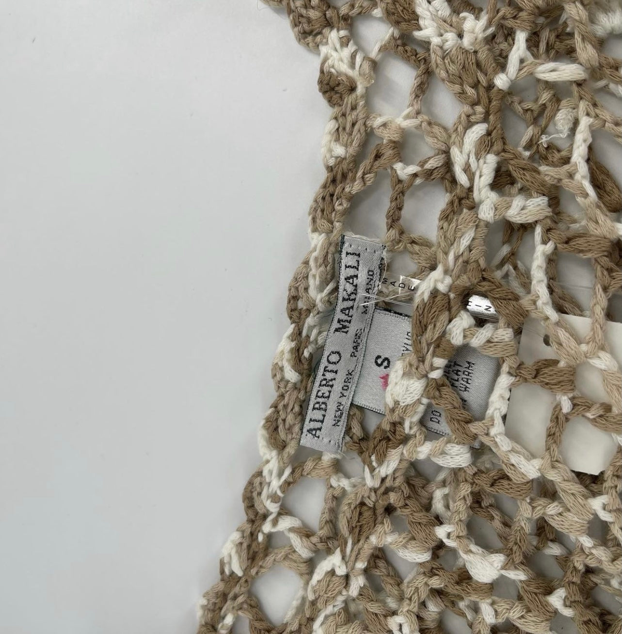 Alberto Makali Beige/Tin Crochet Top (S)