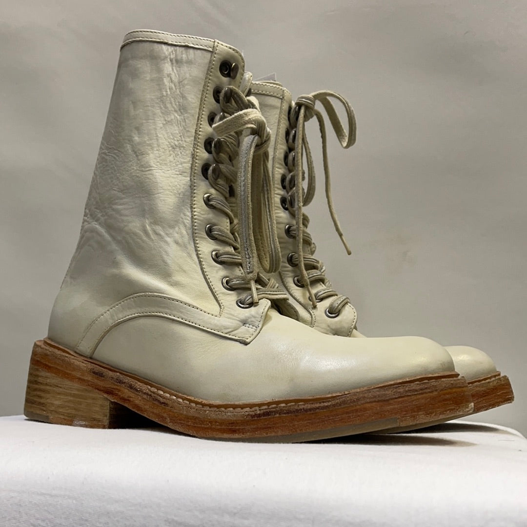Free People White Combat Boots