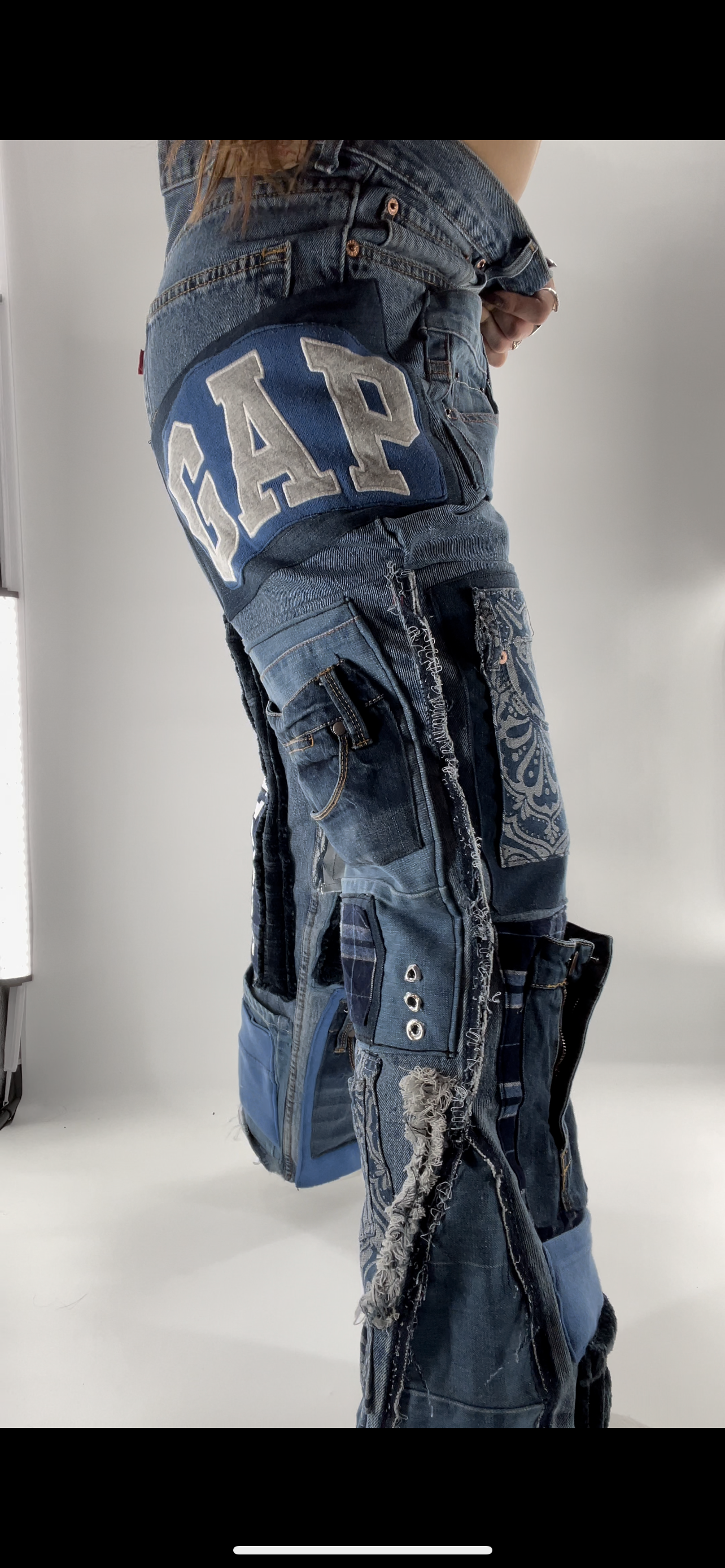 Custom Patchwork Jeans - Handsewn (♼Fits Sz 28-32)