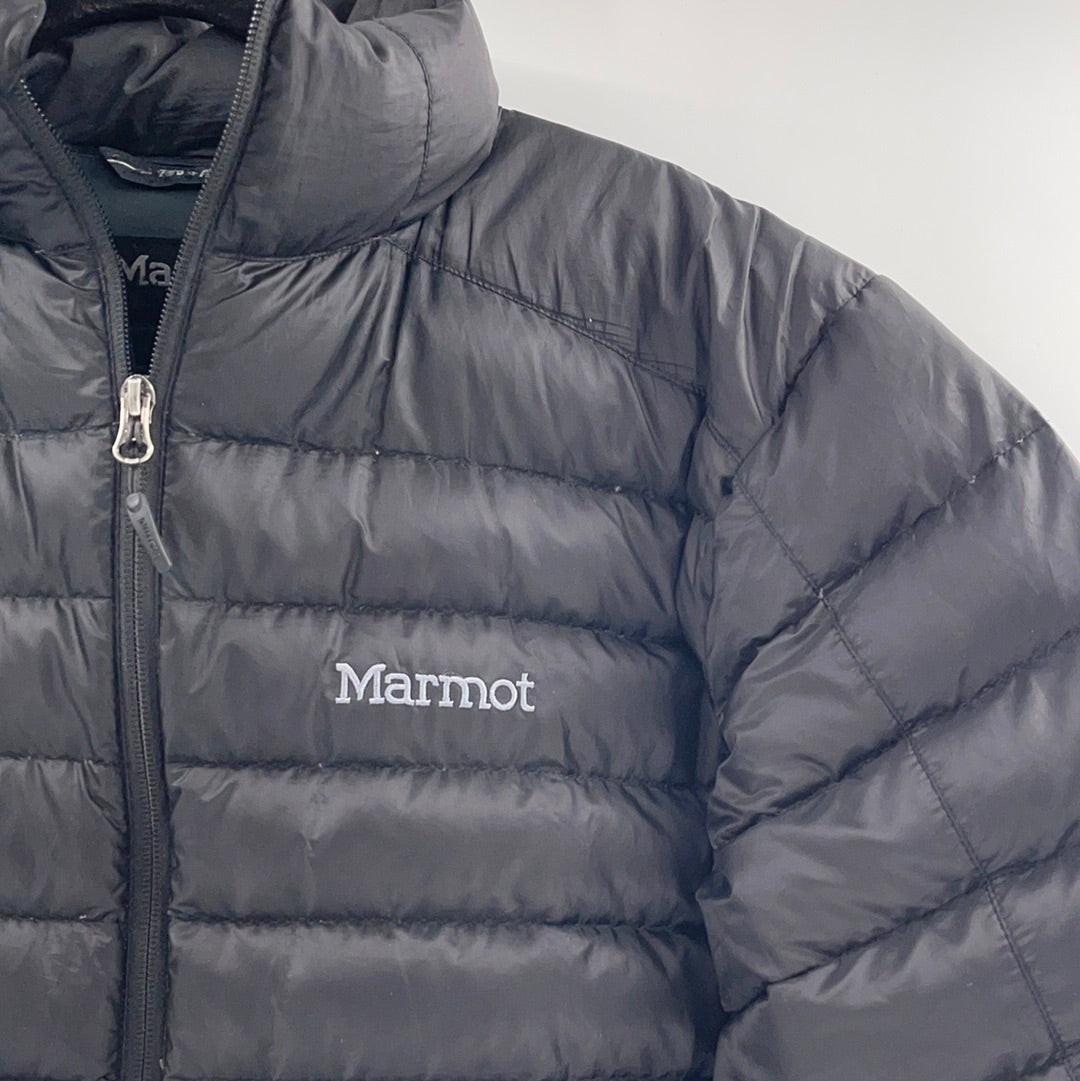 Marmot Black Puffer Jacket Front Zipper (Size M)