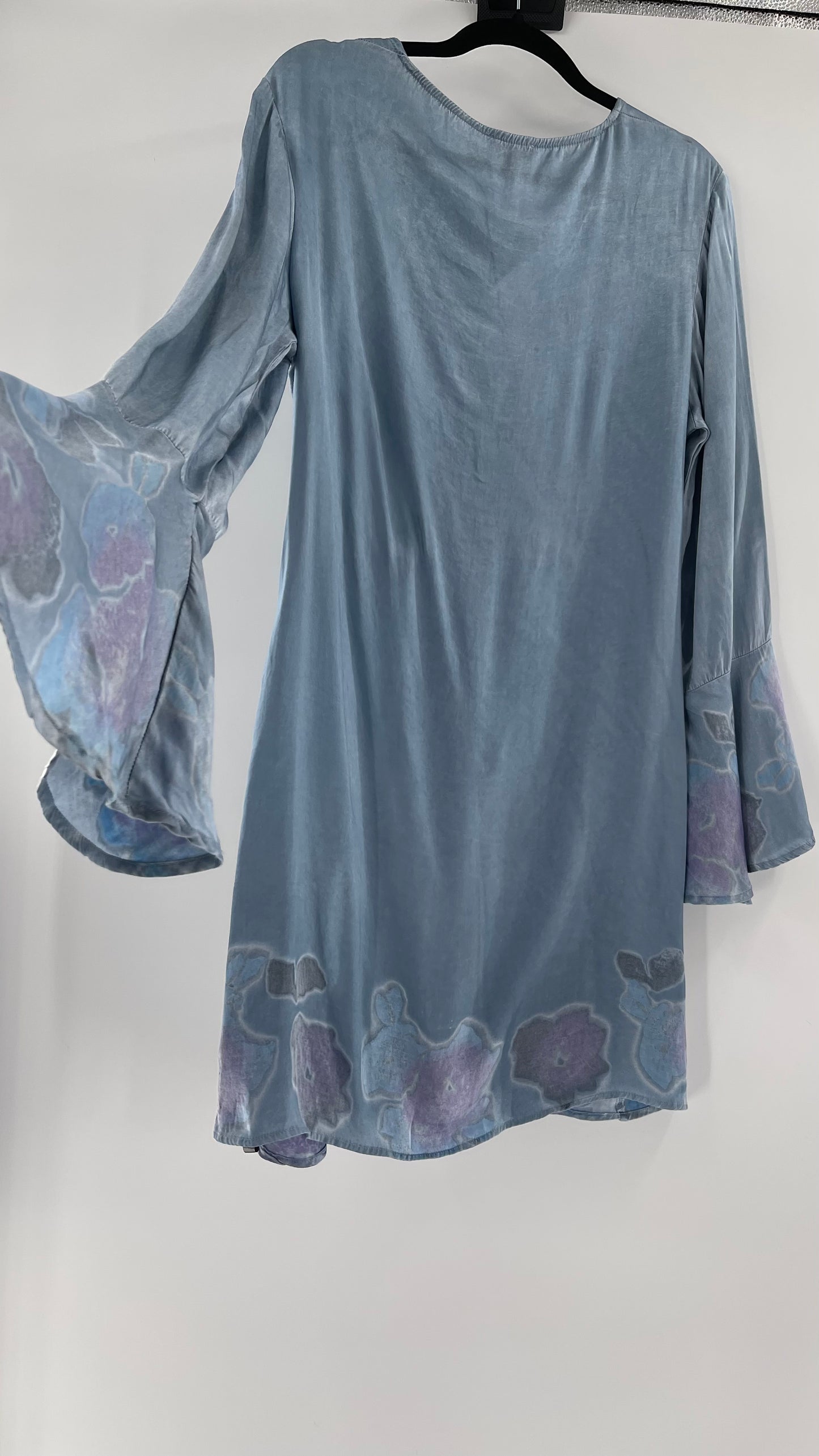 Rays for Days Powder Blue Silky Bell Sleeve Dress (Large)