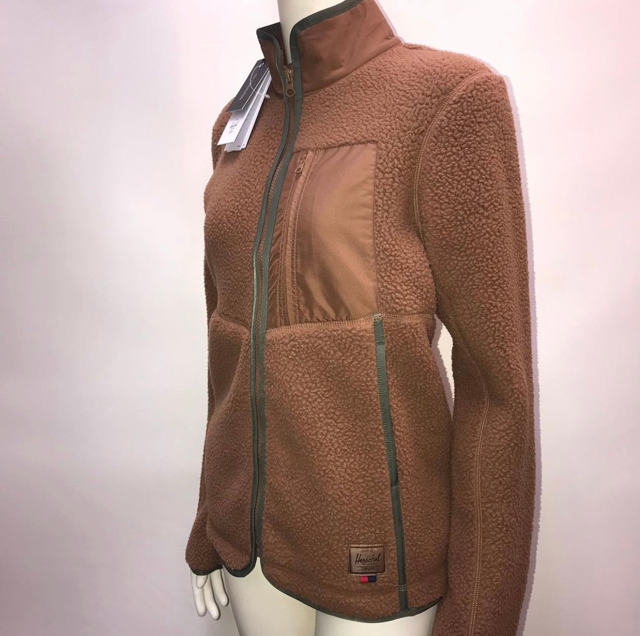 Herschel Fleece Brown Jacket (Size XS)