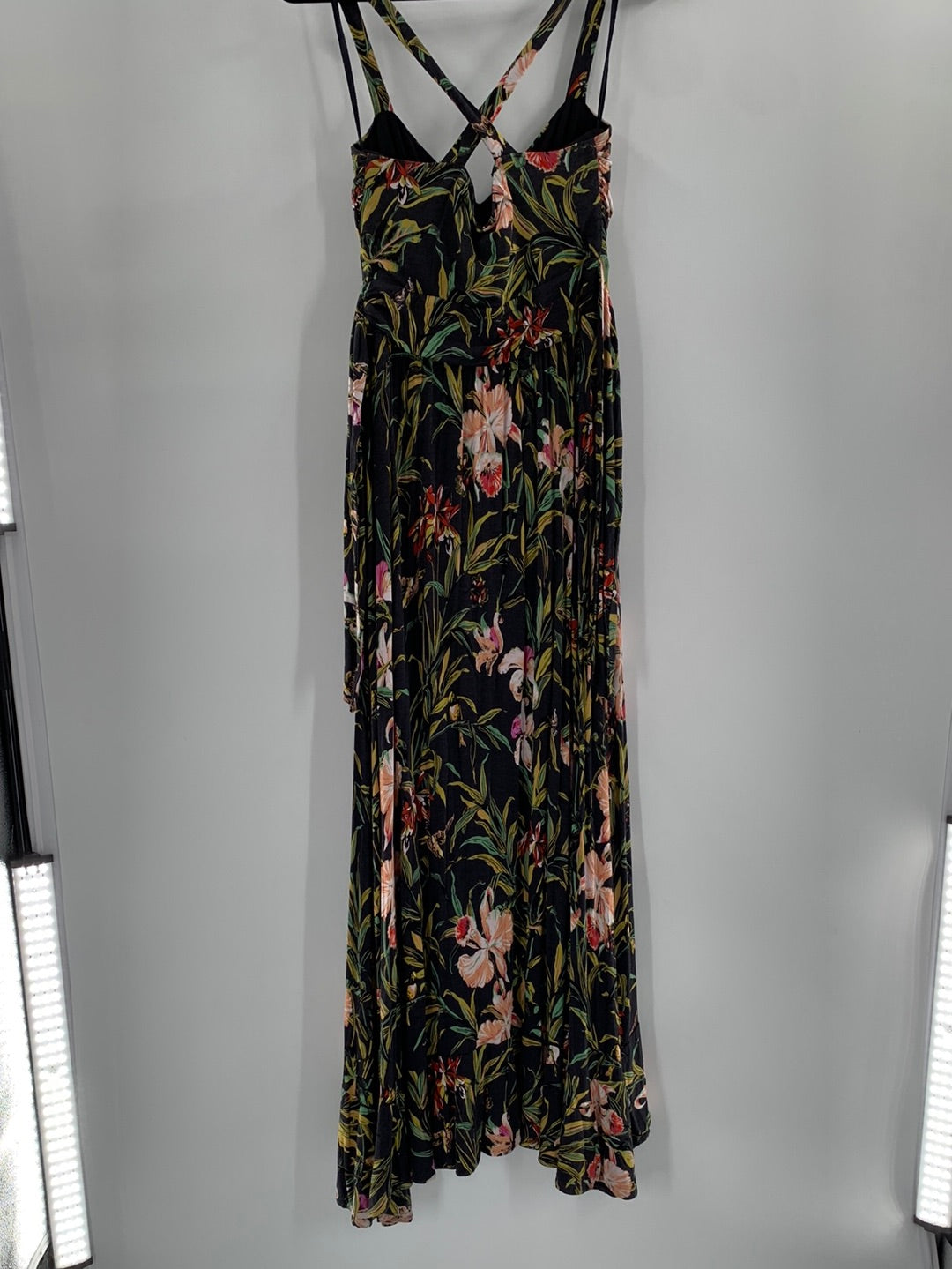 Maeve Charcoal Tropical Patterned Maxi (M)