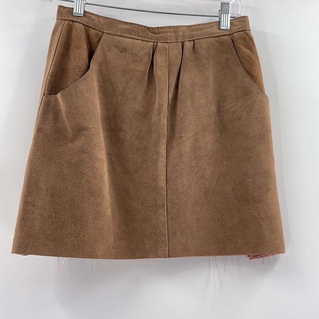Urban Outfitters Brown Suede Mini Skirt (S)