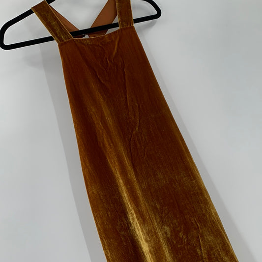 LOFT Mustard Velvet Dress (S)