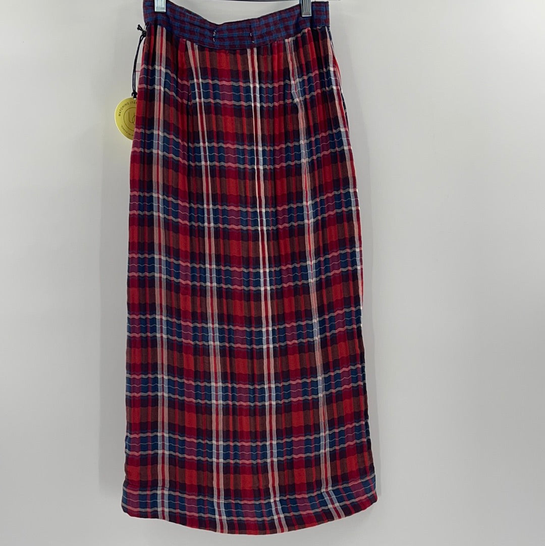 Urban Outfitters Plaid Red + Blue Skirt (Size XS)