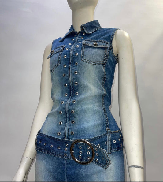 Vintage Younique Jeans Dress (SzS)