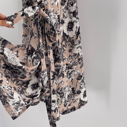 Free People Intimately - Grey Flower Pattern Midi Dress (Size XS)