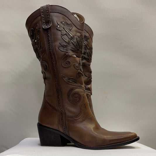 George Brown Embroidered Boots