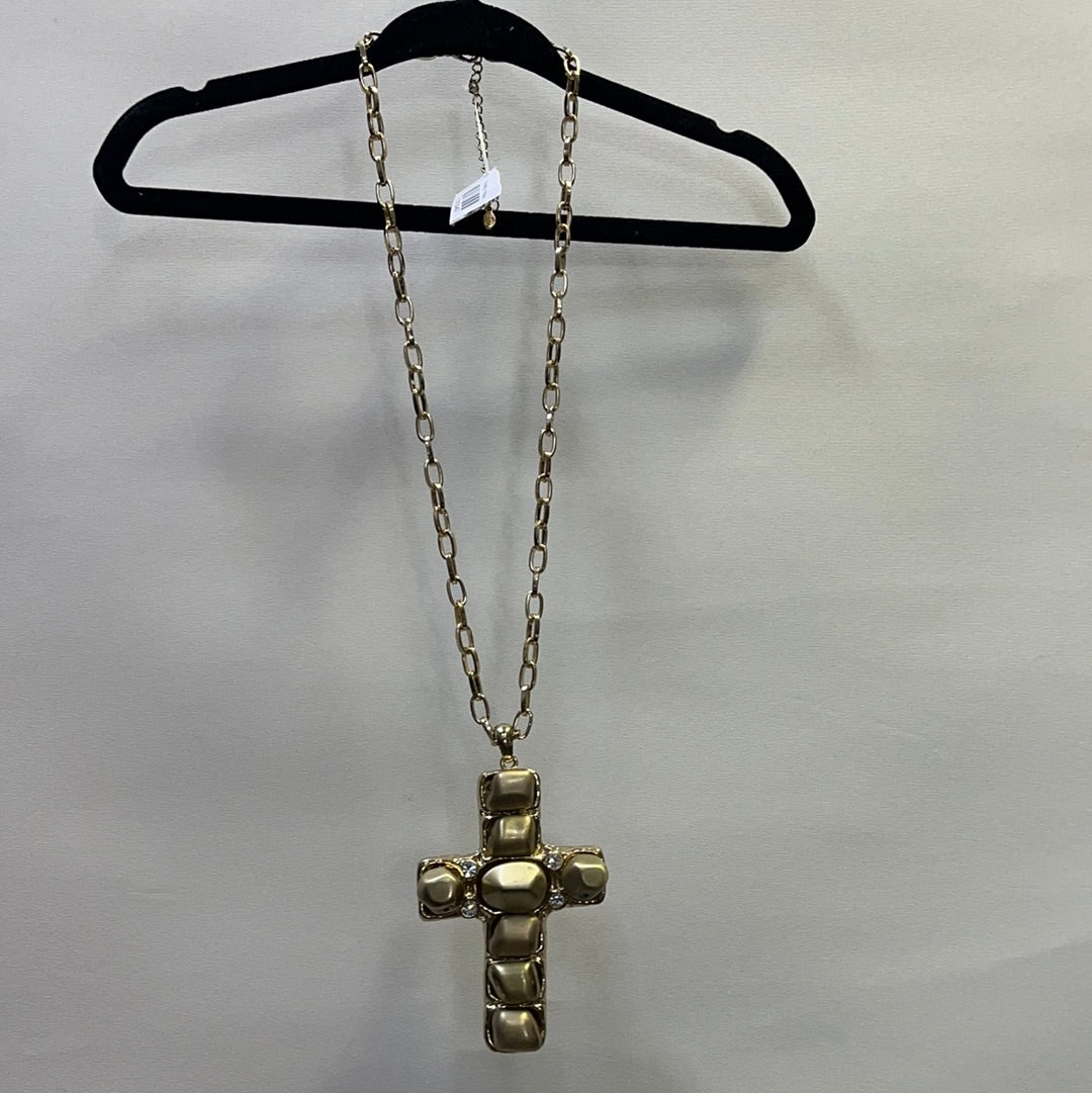 Vintage Gold Oversized Cross Necklace