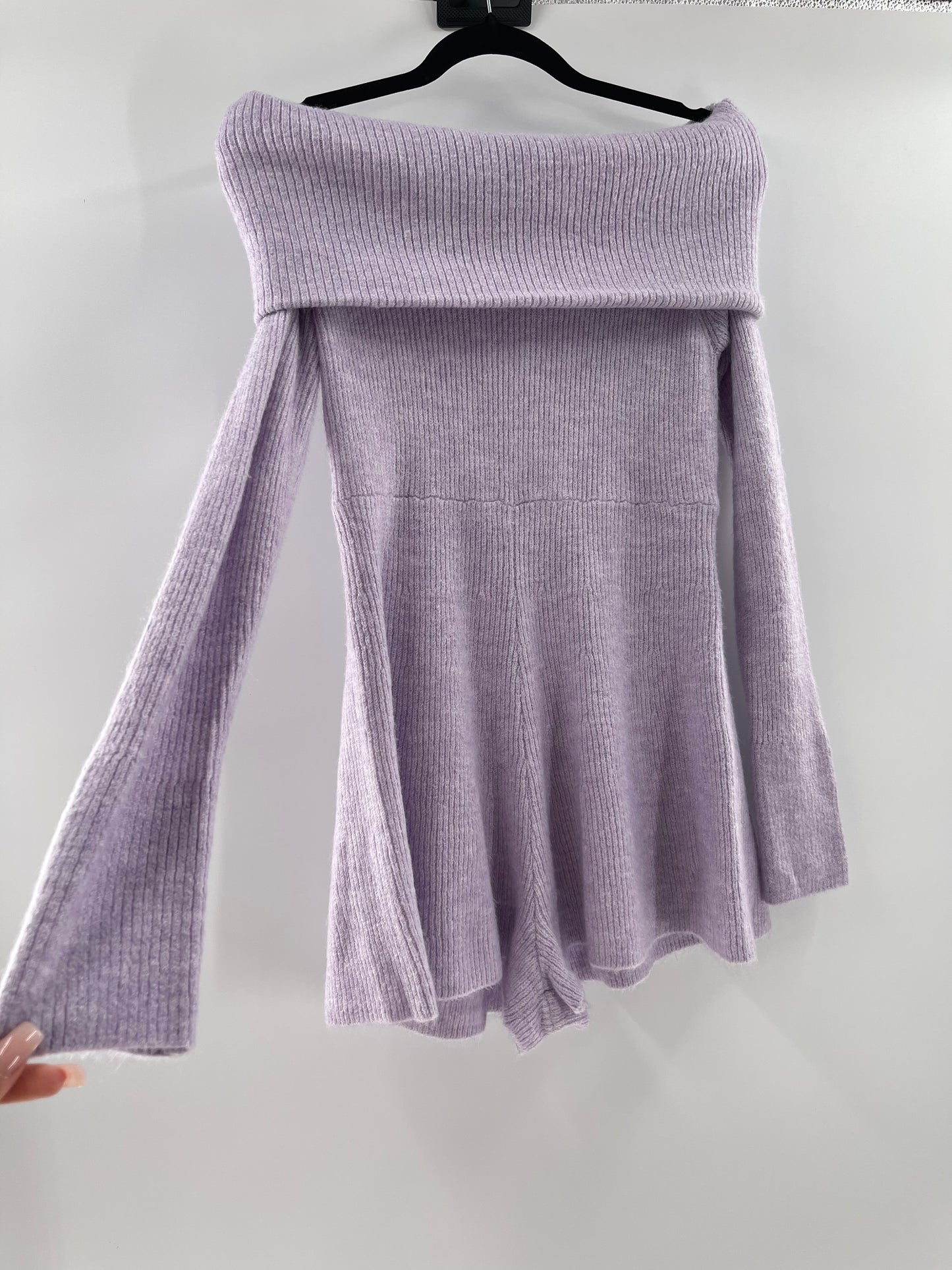 Urban Outfitters Lavendar Knit Playsuit (Large)