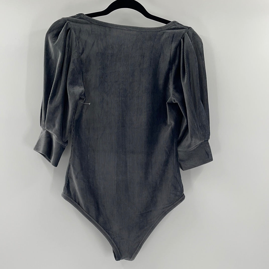 Intimately Free People Grey Velvet Bodysuit (XS)