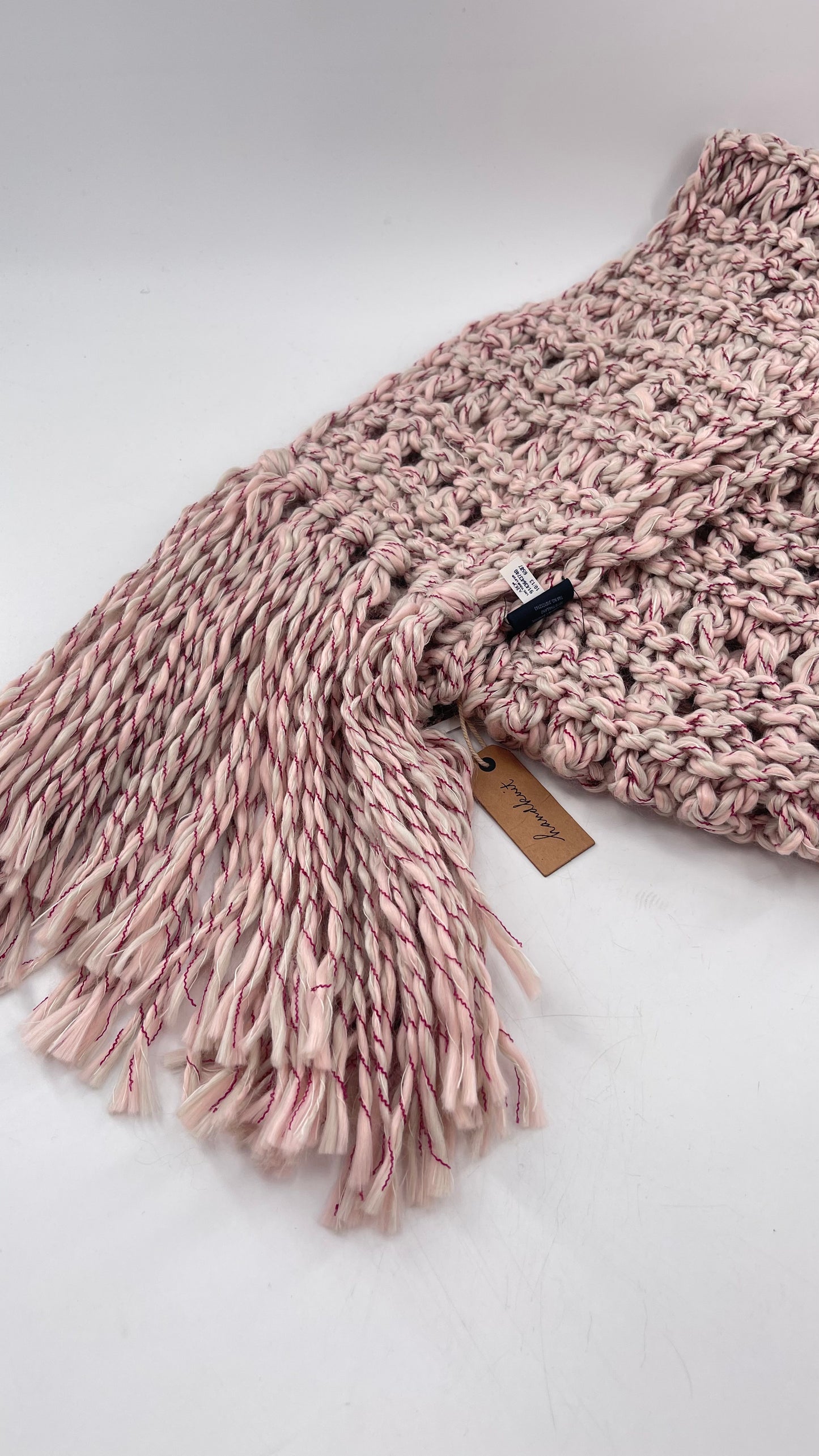 Beige/Pink/Maroon HandKnit Scarf