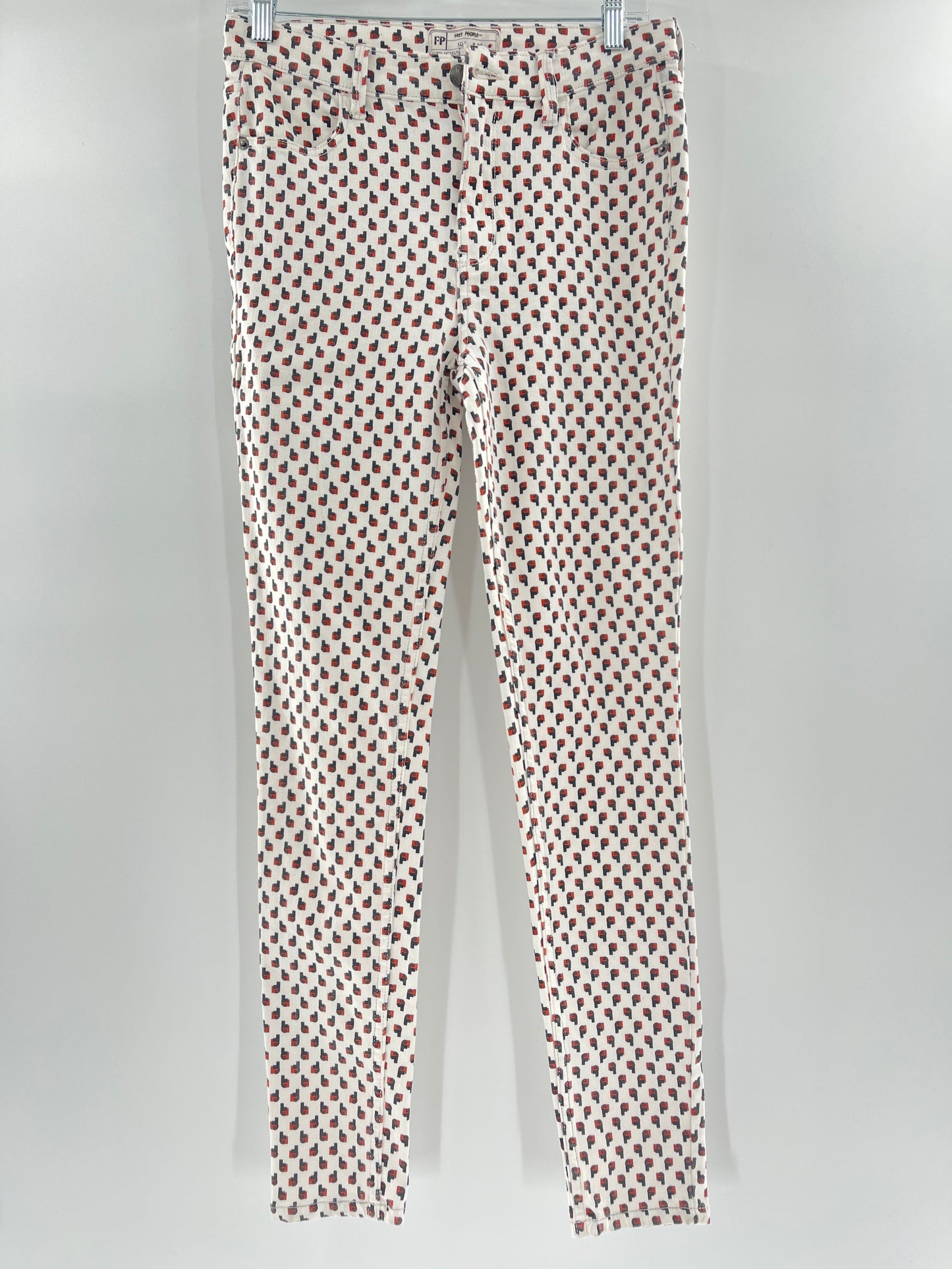 Free People Patterned Graphic Pants (Size W 27)