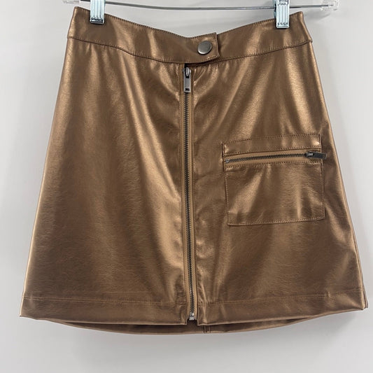 Urban Outfitters Vegan Bronze Leather with Front Pocket and Zippers ( Size S)