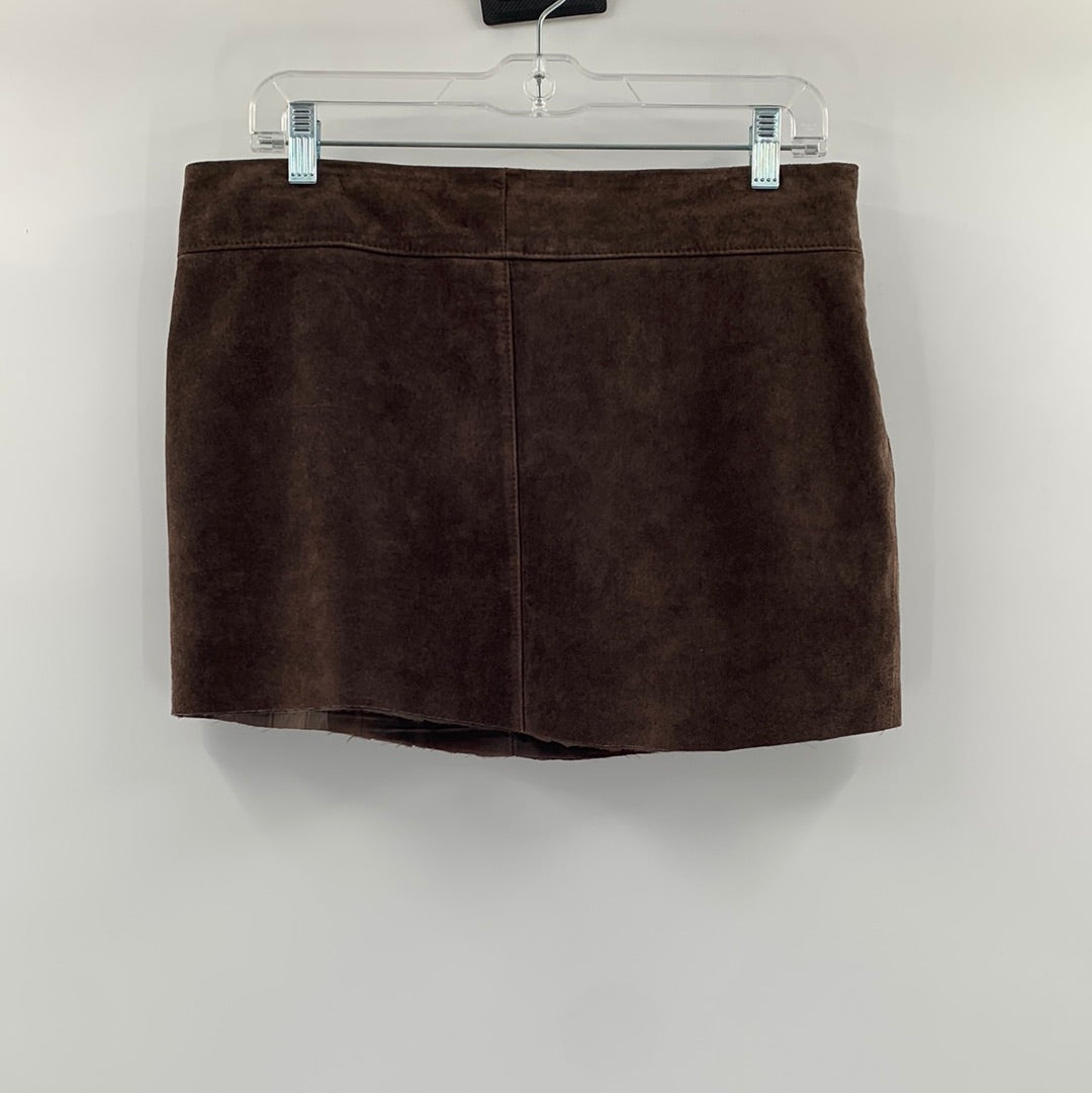 Urban Outfitters Renewed 100% Suede Vintage Mini Skirt (Size small)