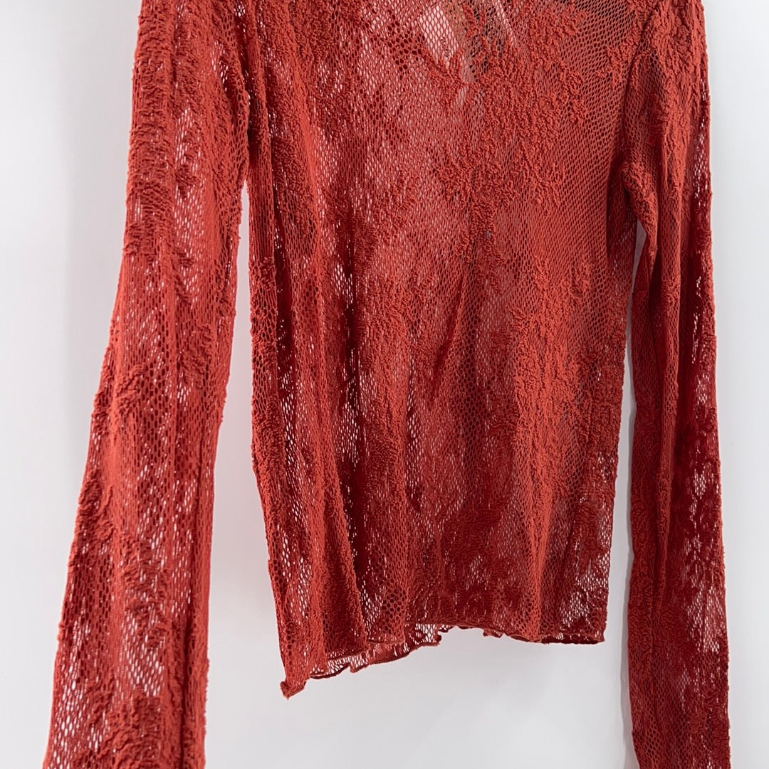Intimately Free People Rust Lace Turtle Neck