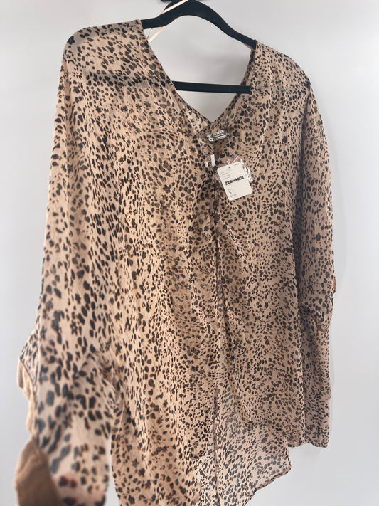 Free People Cheetah Print Blouse (S)