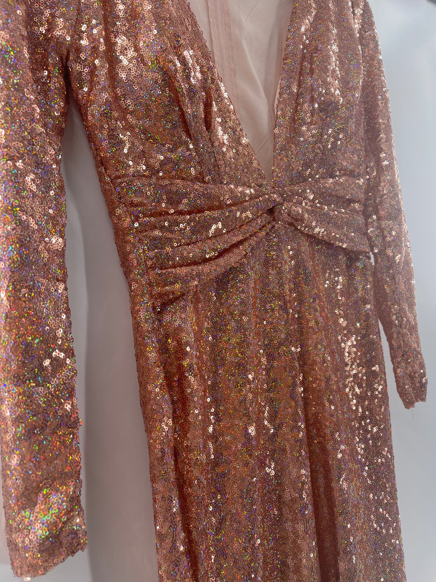 Charlotte Ruse Holographic Sequin Dress (Small)