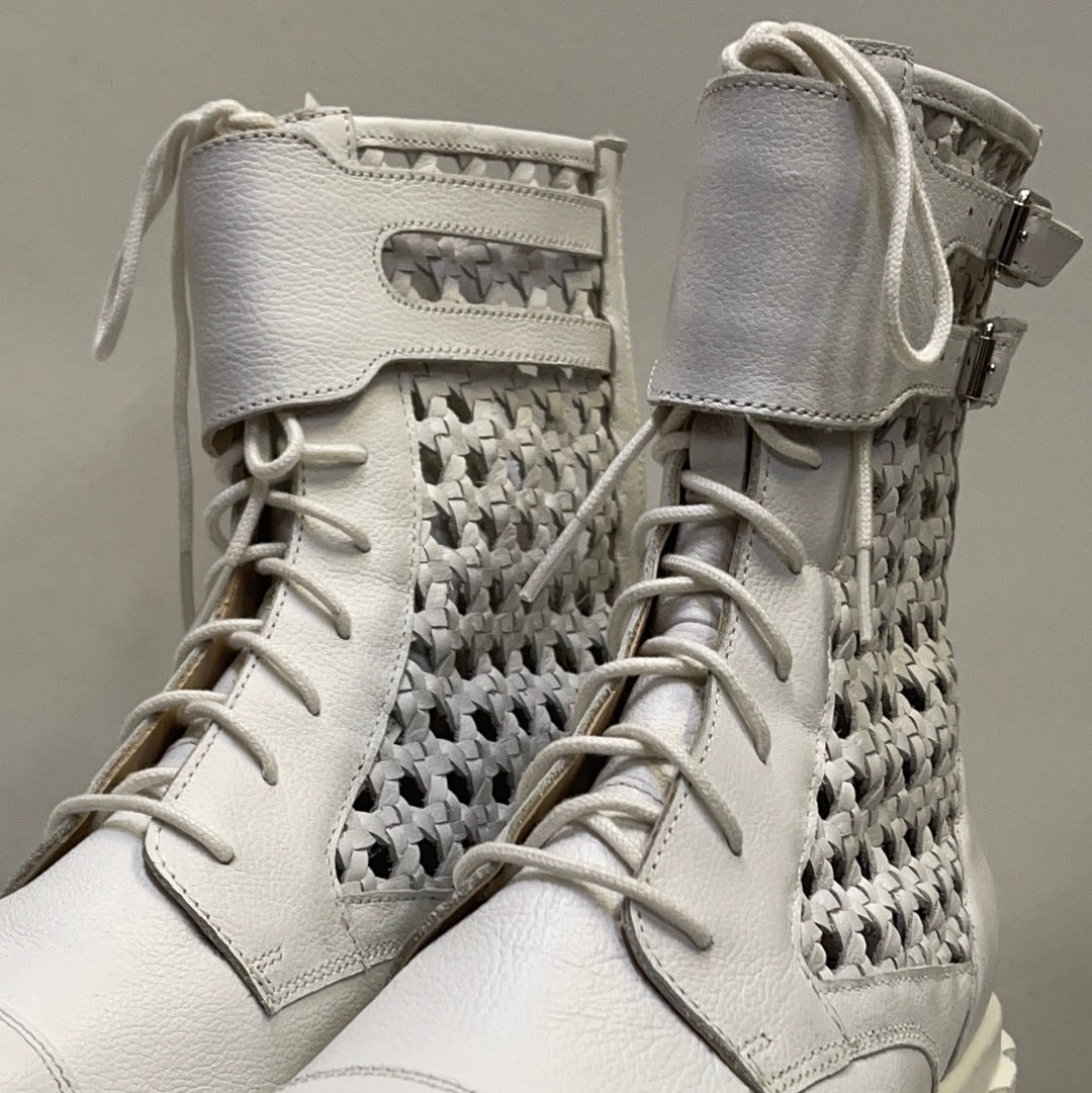 Free People White Lace Up Boots