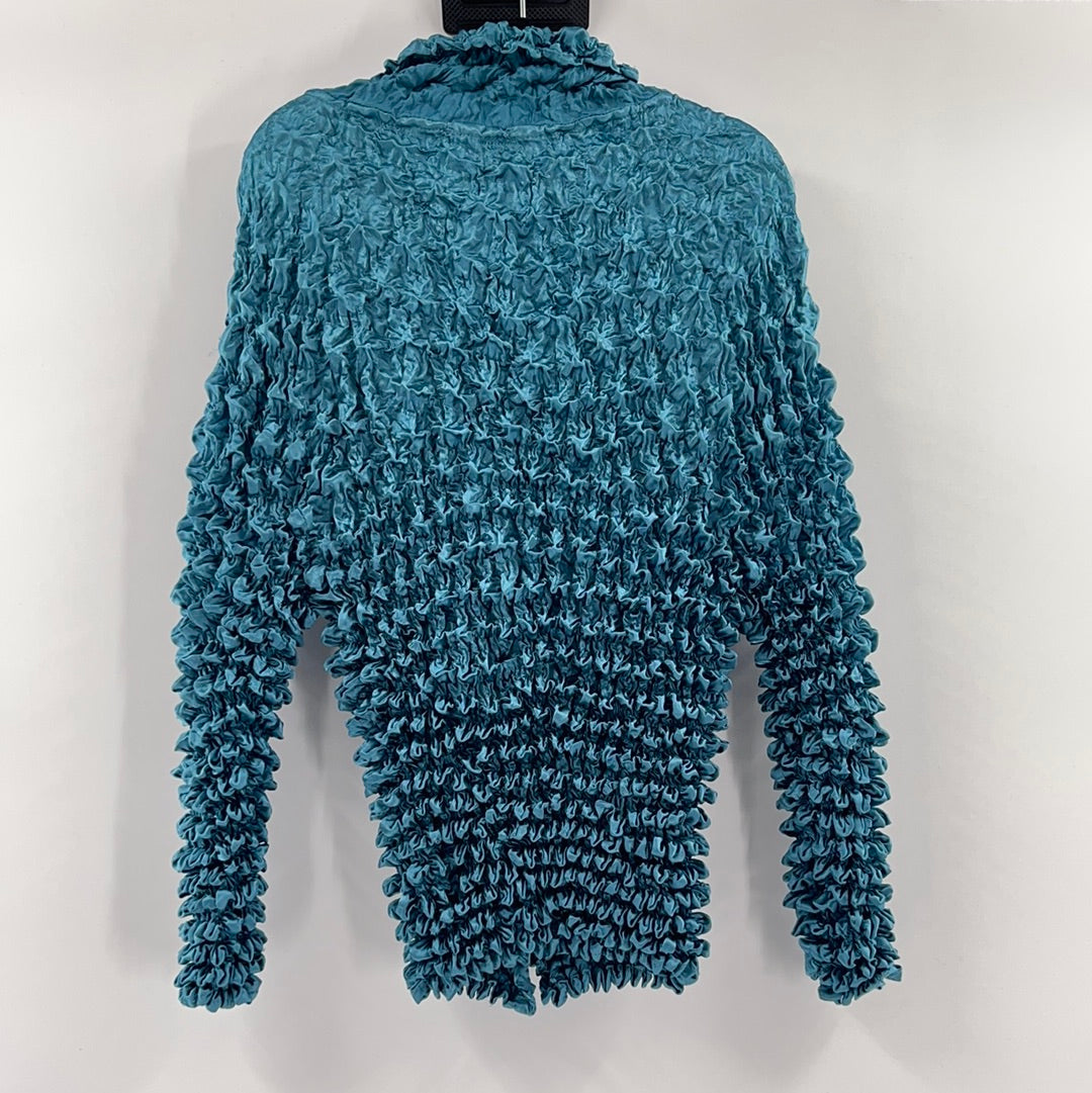 MagicScarf Petroleum Blue Popcorn Cardigan (OS)