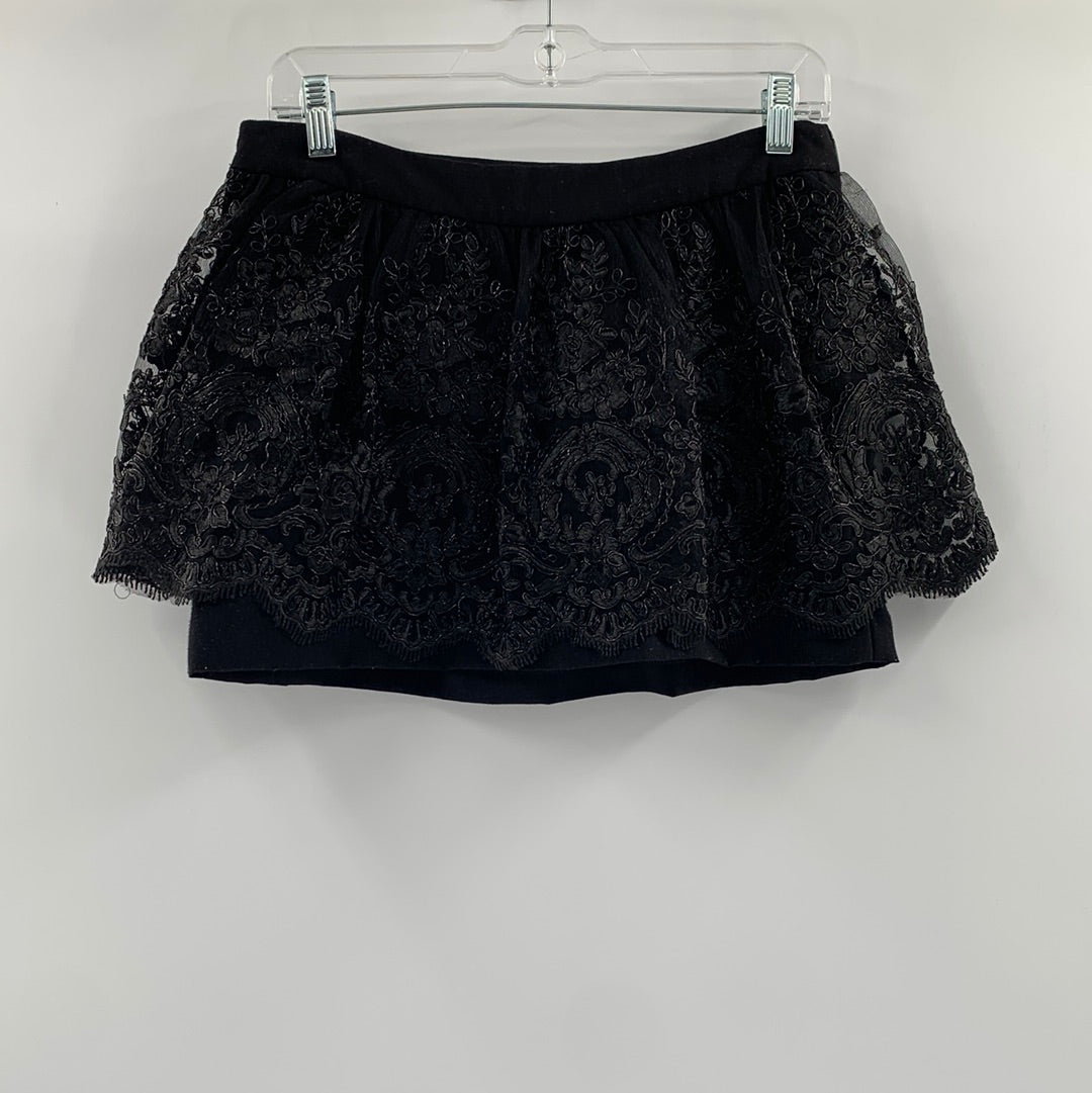 Kimchi Blue Black Lace Mini Skirt (Sz4)