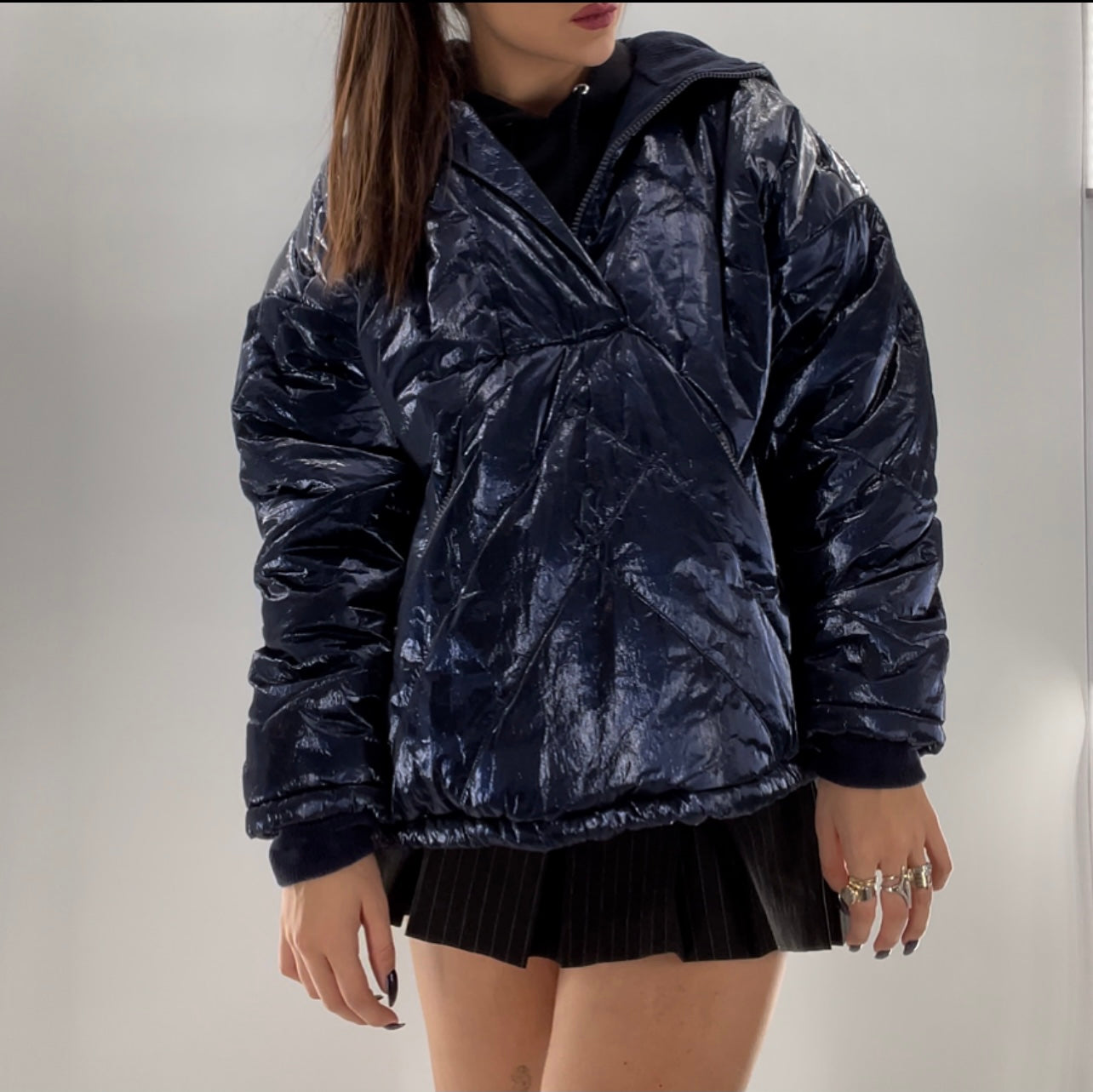 Free People Navy Blue Puffer (Medium)