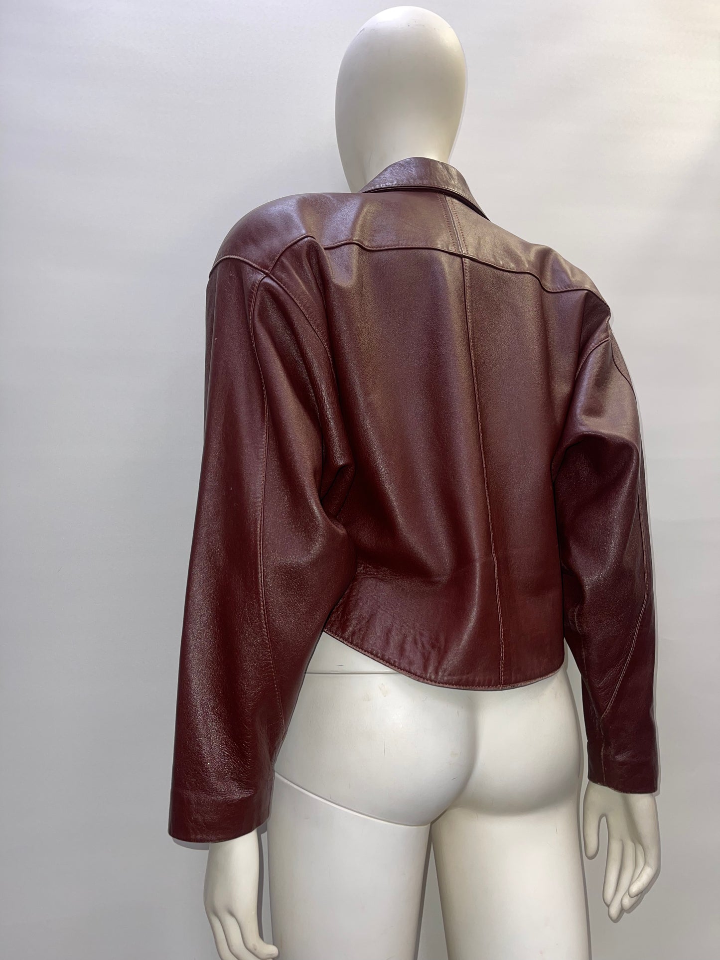 YingDak Burgundy Leather Jacket