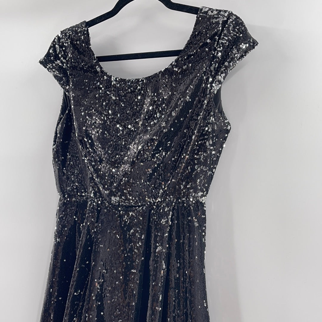 F21- Black Sequin Mini Dress (Small)