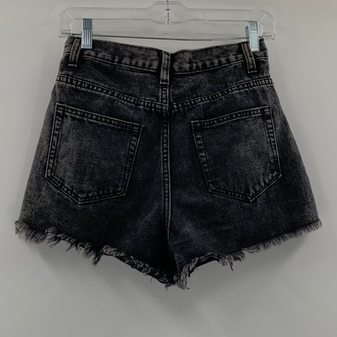 Denim Co Grey Acid Wash Shorts (Sz 4)