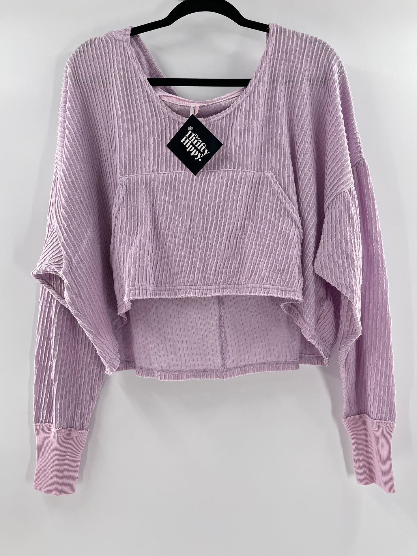 Free People Movement Cropped Ribbed Hoodie Lilac (Small)