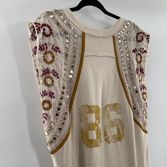 Free People Cotton Embellished Jersey