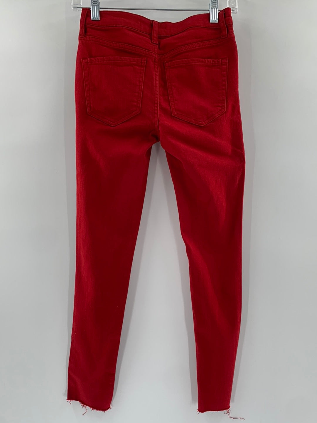 Free People Red Skinny Jeans (Size W 26)