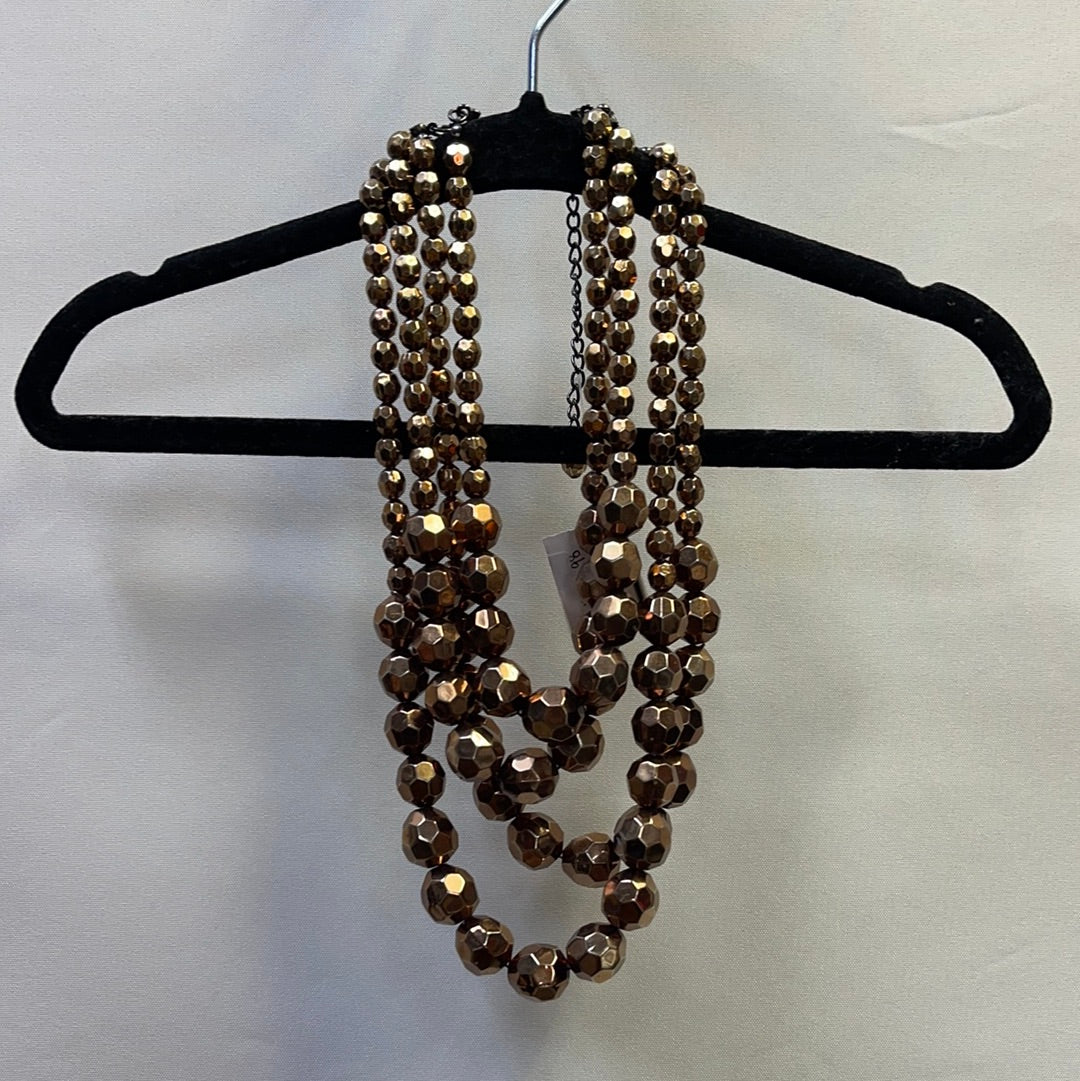 Bronze disco ball layered necklace
