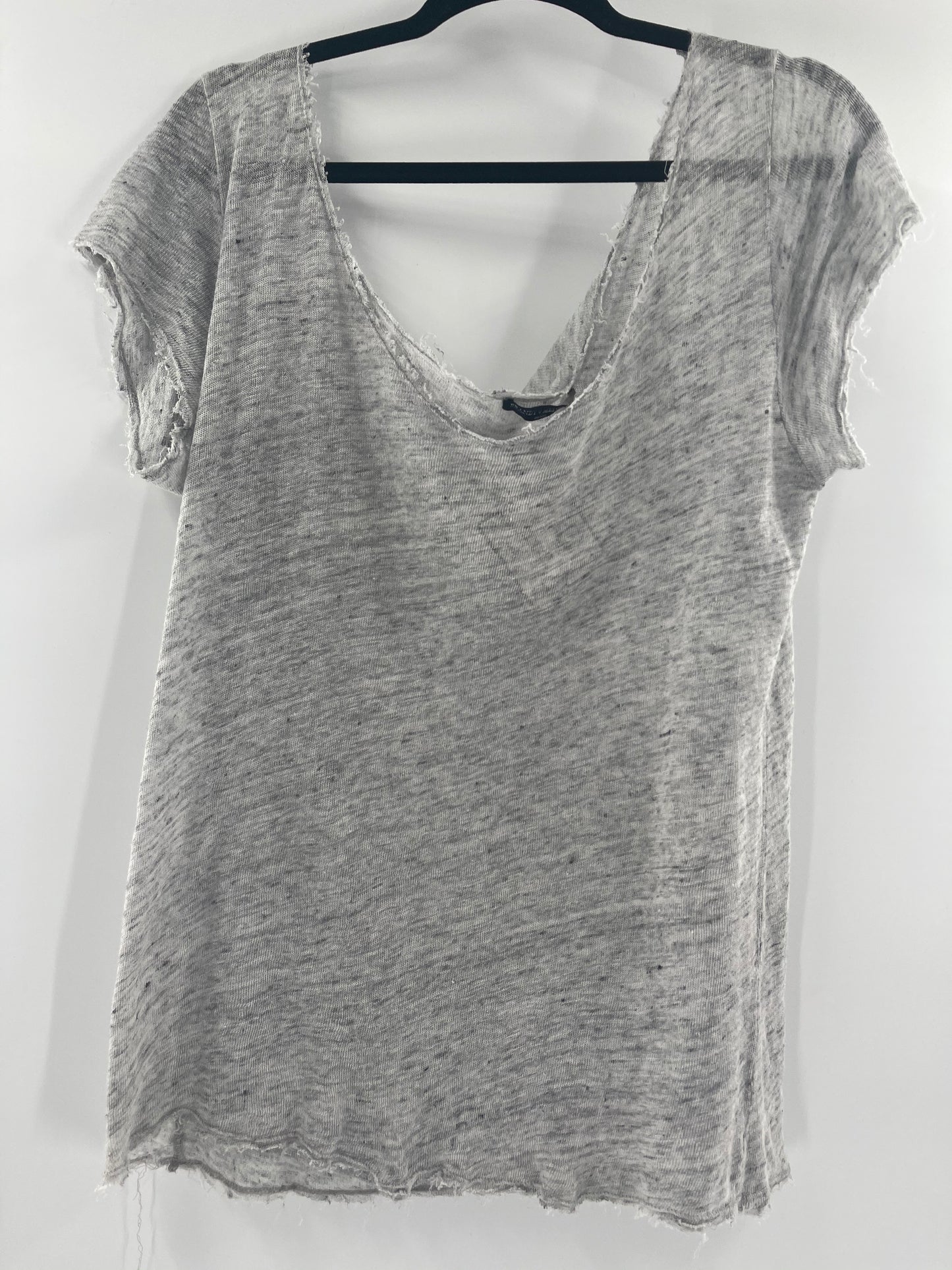 Brandy Melville Light Gray Short Sleeve Top( One Size)