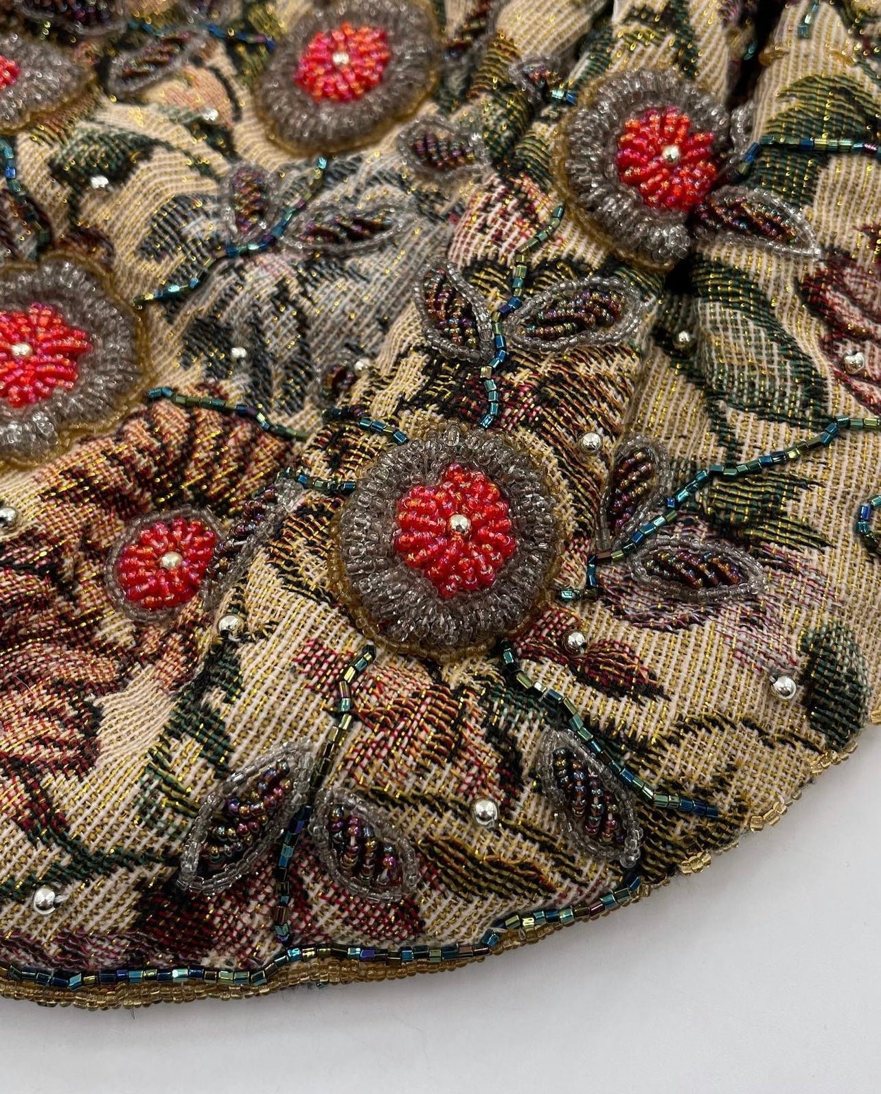 Vintage Beaded Tapestry Circle Bag