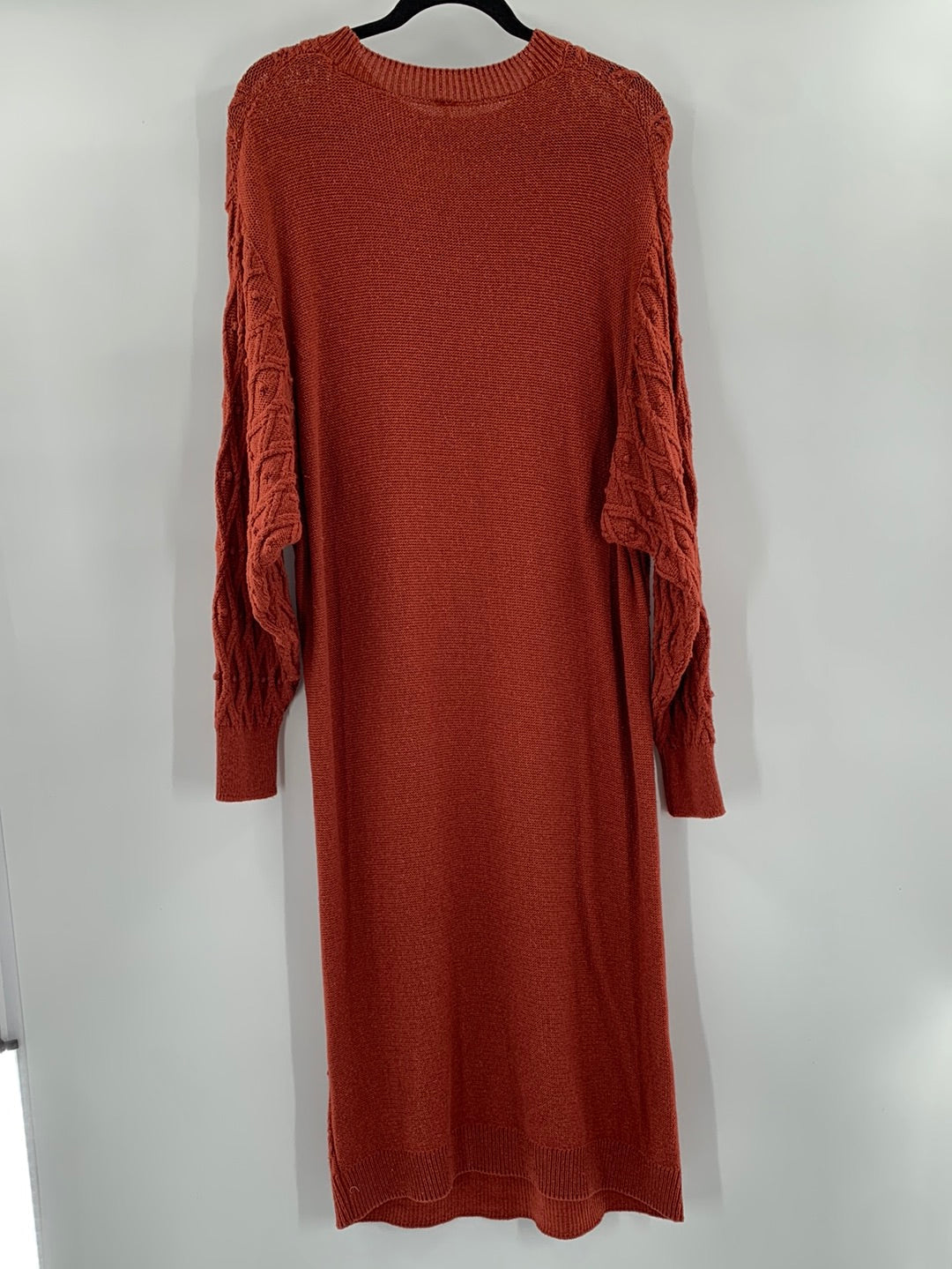Free People Burnt Orange Cable Knit Maxi (XS)