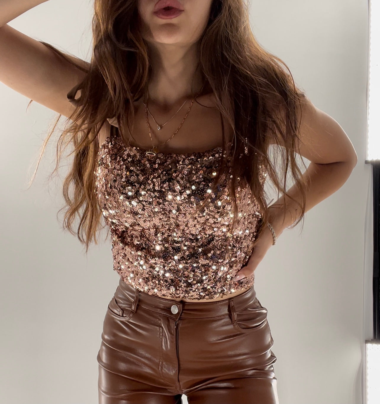 Intimately Free People brown sequin tank – The Thrifty Hippy