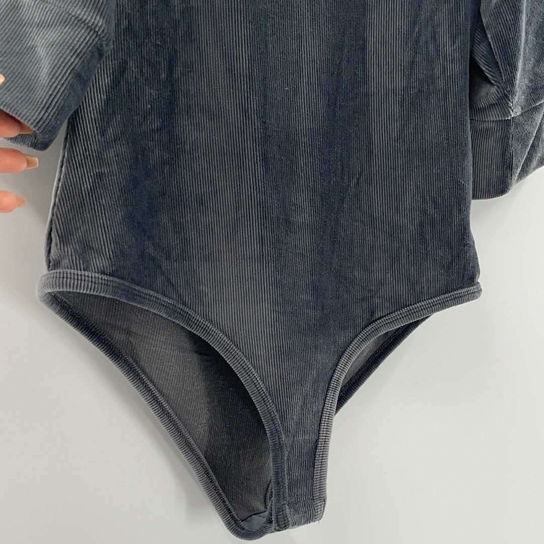 Intimately Free People Grey Velvet Bodysuit (XS)