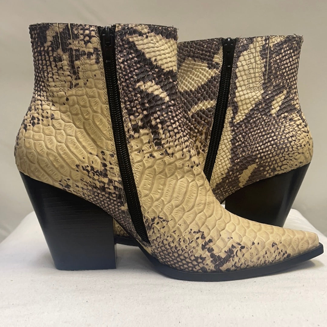 Jeffrey campbell shop snake print booties