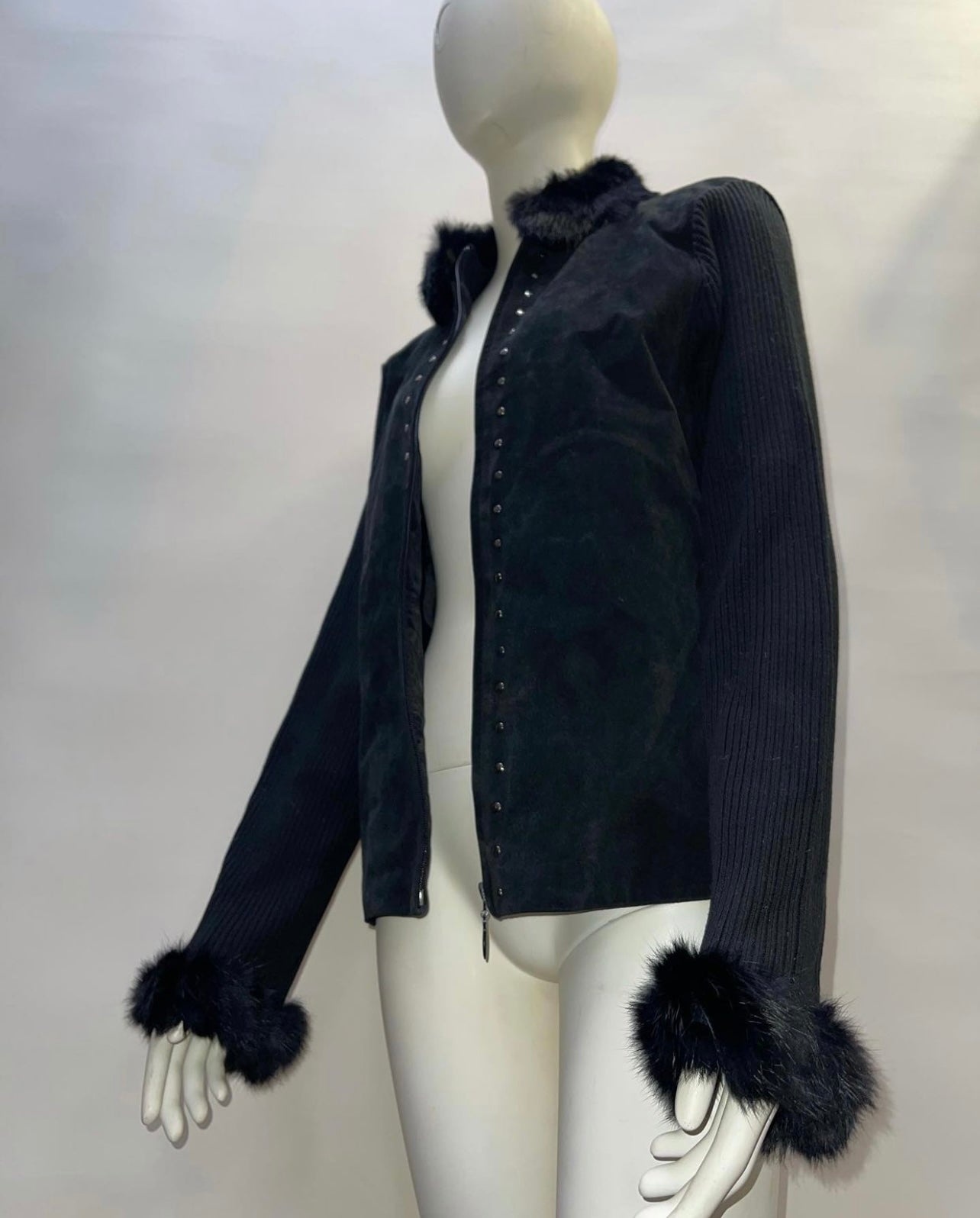 Vintage Jacket with Fur Cuffs + Collar