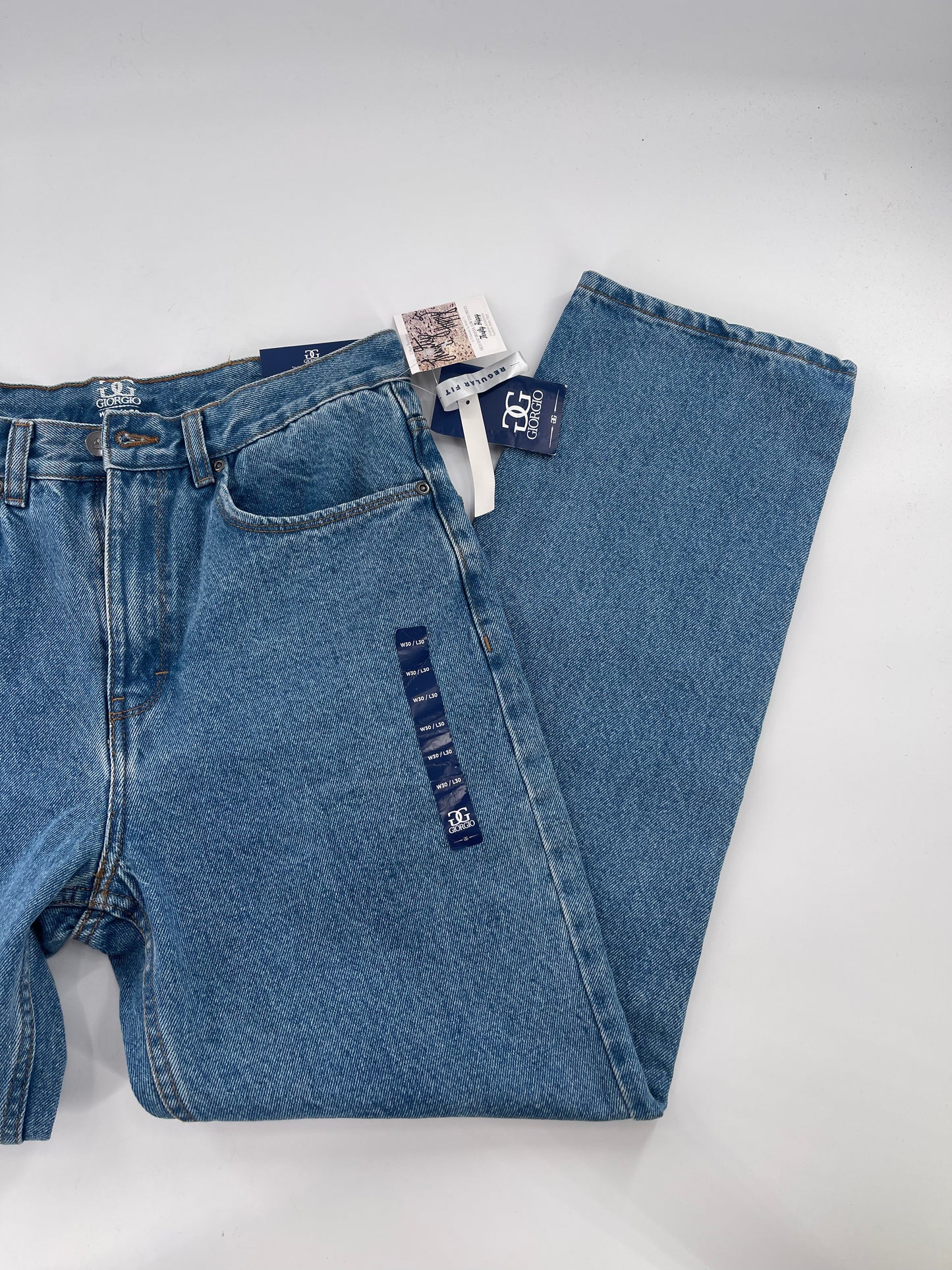 Deadstock Vintage Giorgio Light Wash Denim Straight Leg Jeans  Size 30/30
