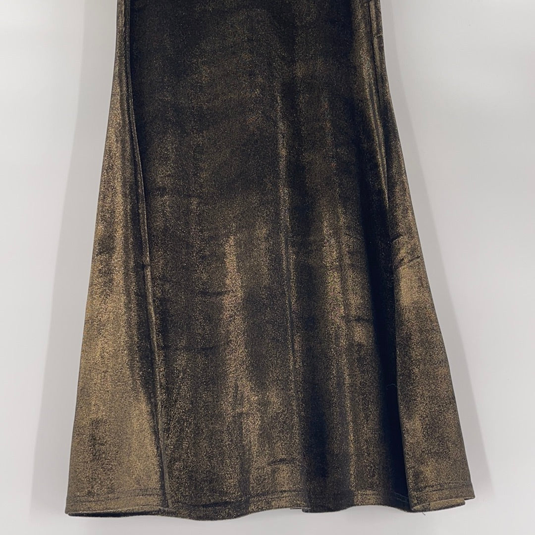 Urban Outfitters - Silence Noise Metallic Gold Velvet Sparkly Dress (Size 4)