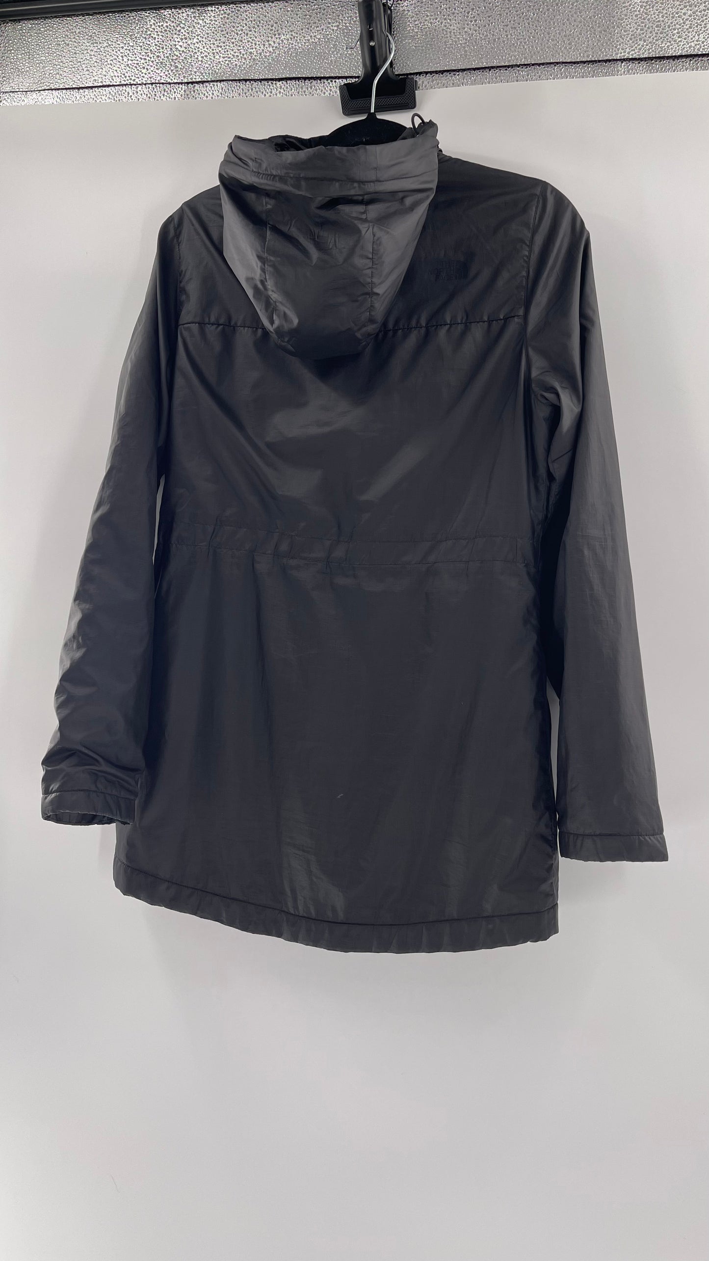 The North Face Black Nylon Front Zipper Hooded Coat - Size S