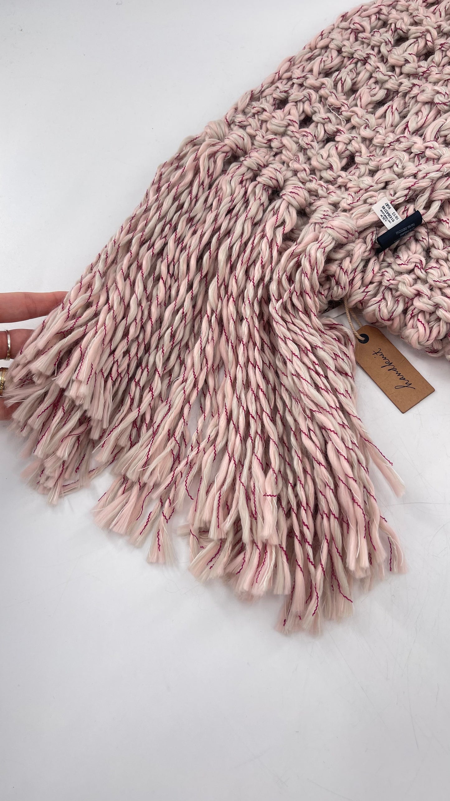 Beige/Pink/Maroon HandKnit Scarf