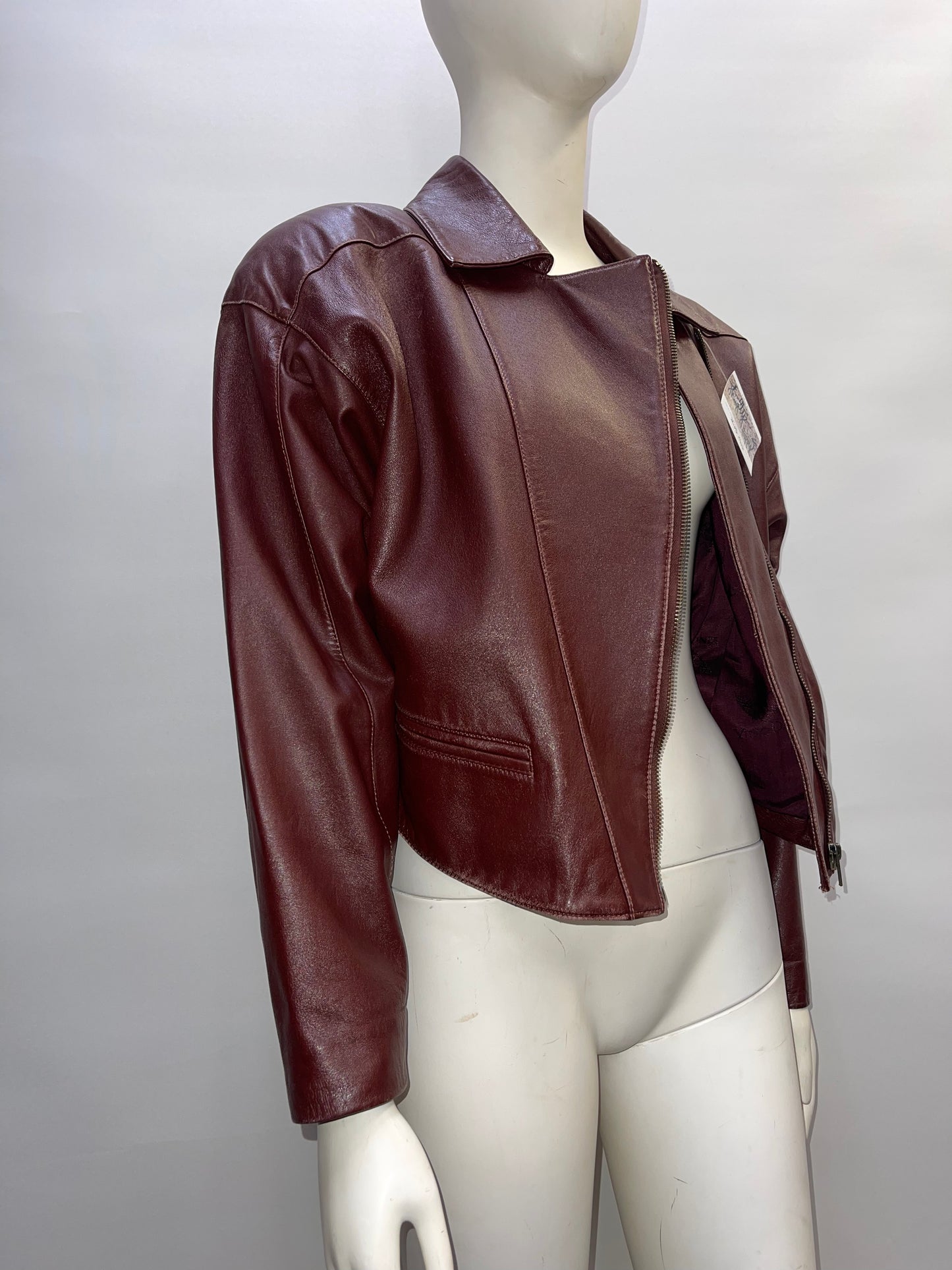 YingDak Burgundy Leather Jacket