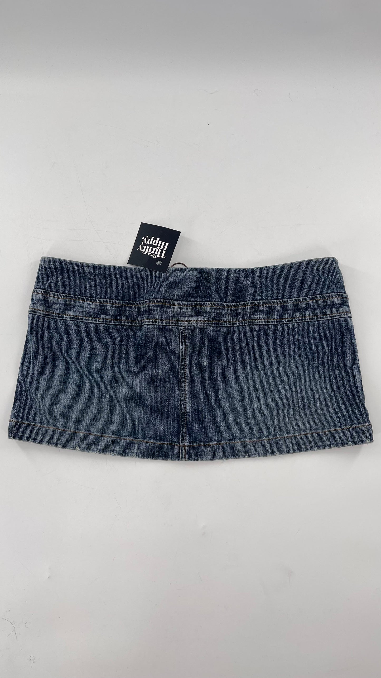 Vintage Blue Asphalt Denim Micro Mini Skirt (29/30)